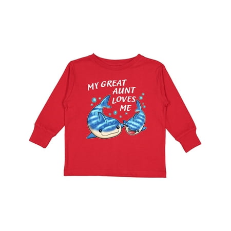 

Inktastic My Great Aunt Loves Me- whale shark Boys or Girls Long Sleeve Toddler T-Shirt