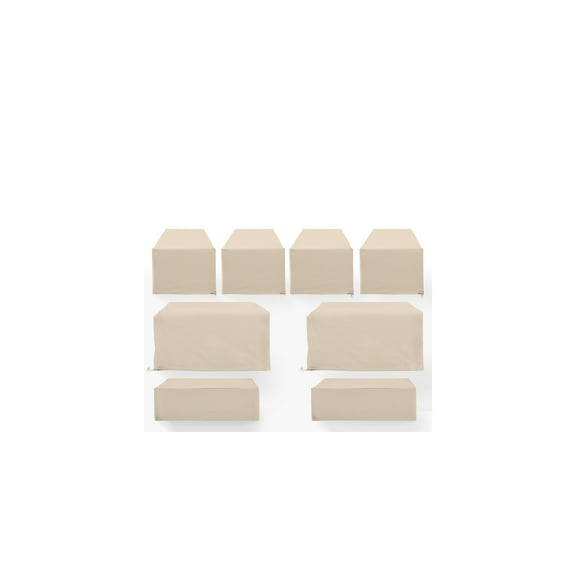 Outdoor Furniture Cover Set - 8 Piece Patio Cover - Washable Vinyl Covers for Chairs, Loveseats, Tables