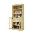 thumbnail image 3 of Palace Imports 100% Solid Wood 32" Pantry Cabinet with Frosted Glass Doors, 2-Drawers and Adjustable Shelves, Yellow, 3 of 7