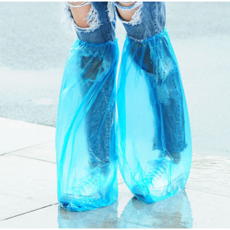 High tube disposable shoes thick plastic rain proof shoes for men and women non-slip rafting