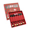 thumbnail image 2 of Tnobhg Christmas Spoon Tableware Set Xmas Style Head Stainless Steel Smooth Surface Spoon Fork Christmas Decoration Cutlery, 2 of 8