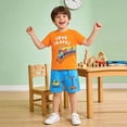 thumbnail image 2 of Kaprioy Boys Summer Outfits Baby Boy Summer Clothes Short Sleeve Love Travel Letter Tractor Print Shirt T-Shirt Tops Shorts Clothes Sets Baby Boy Outfits, 2 of 6