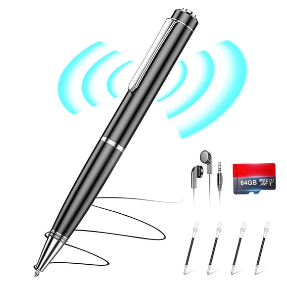 Grabadora de voz digital ZIPCIDE de 64 GB con reducción de ruido AI