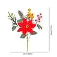 thumbnail image 3 of Artificial Poinsettia Bouquet with Red Berry for Vase Fillers, Home Holiday Bush, Indoor Floral, Cemetery Flowers, Centerpieces, 3 of 6