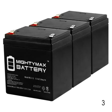 - 12V 5AH SLA Battery Replacement for ELK M1EZ8 Control Kit - 3 Pack