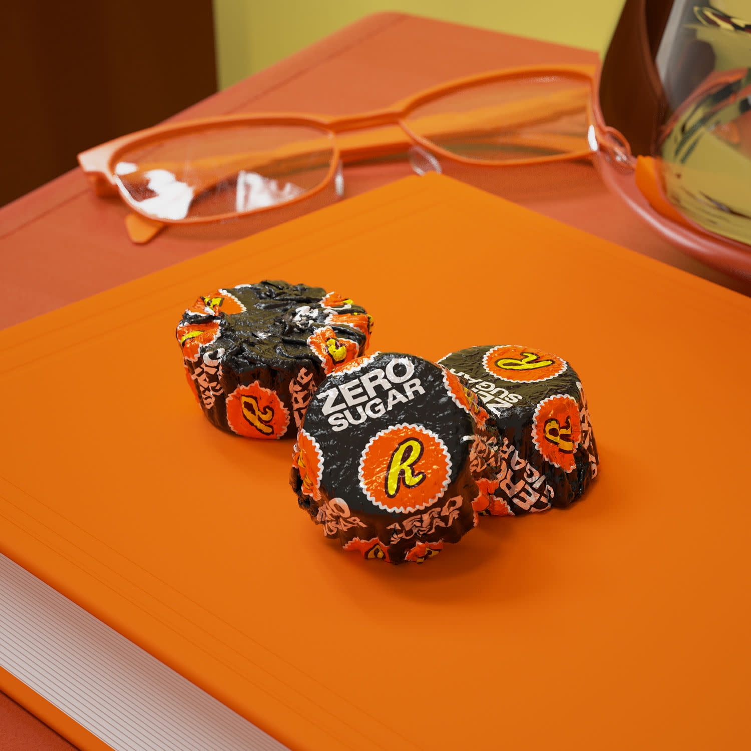 (3 pack) Reese's Zero Sugar Miniatures Dark Chocolate Peanut Butter Cups Candy, Bag 5.1 oz