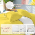 thumbnail image 3 of Yellow Duvet Cover Set, Pure Yellow Soft Duvet Cover Twin Size Bedding Set 4 Pieces, 1 Quiltcover and 2 Pillowcases with Zipper, 1 Bed Sheet for All Seasons, 3 of 9