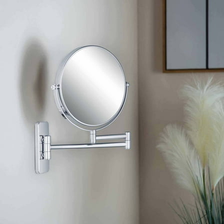 Kibi Wall Mount Magnifying Make Up Mirror - Chrome