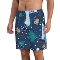thumbnail image 2 of Bixox Men's Alpaca Astronaut in Space printing Casual Classic Fit Short Summer Beach Shorts, 2 of 6