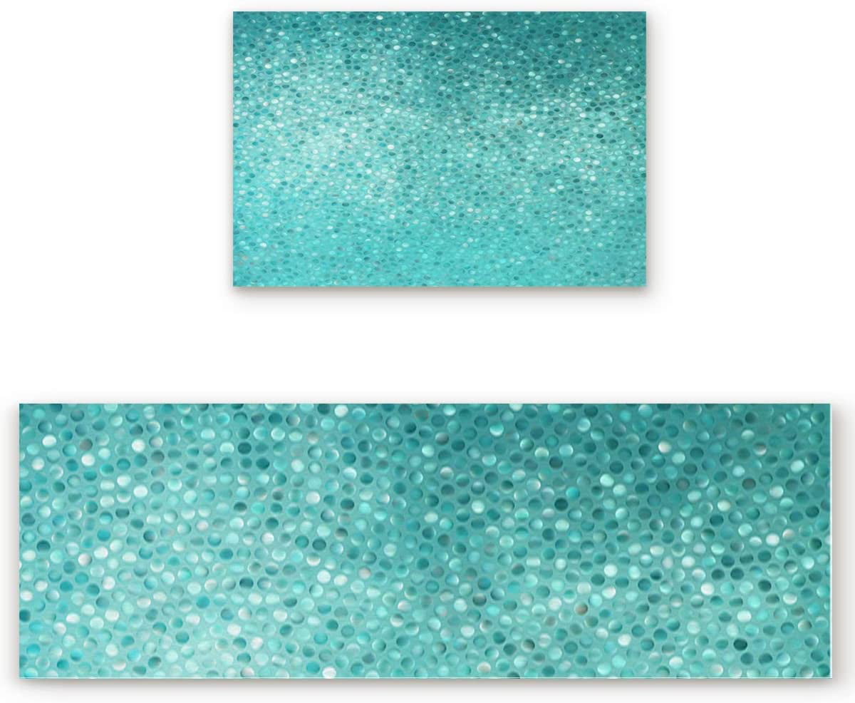 Stairs Cut To Size Quality Glitter Turquoise Carpet Heavy Domestic Hall 