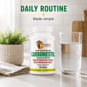 Sunshine Naturals Carbonestol Activated Charcoal with Papaya Extract Tablets, 60 Tablets, 1 Pack