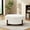 White, variant on Christopher Knight Home 34" Modern Round Ottoman, White Boucle Upholstered, Walnut Wooden Legs