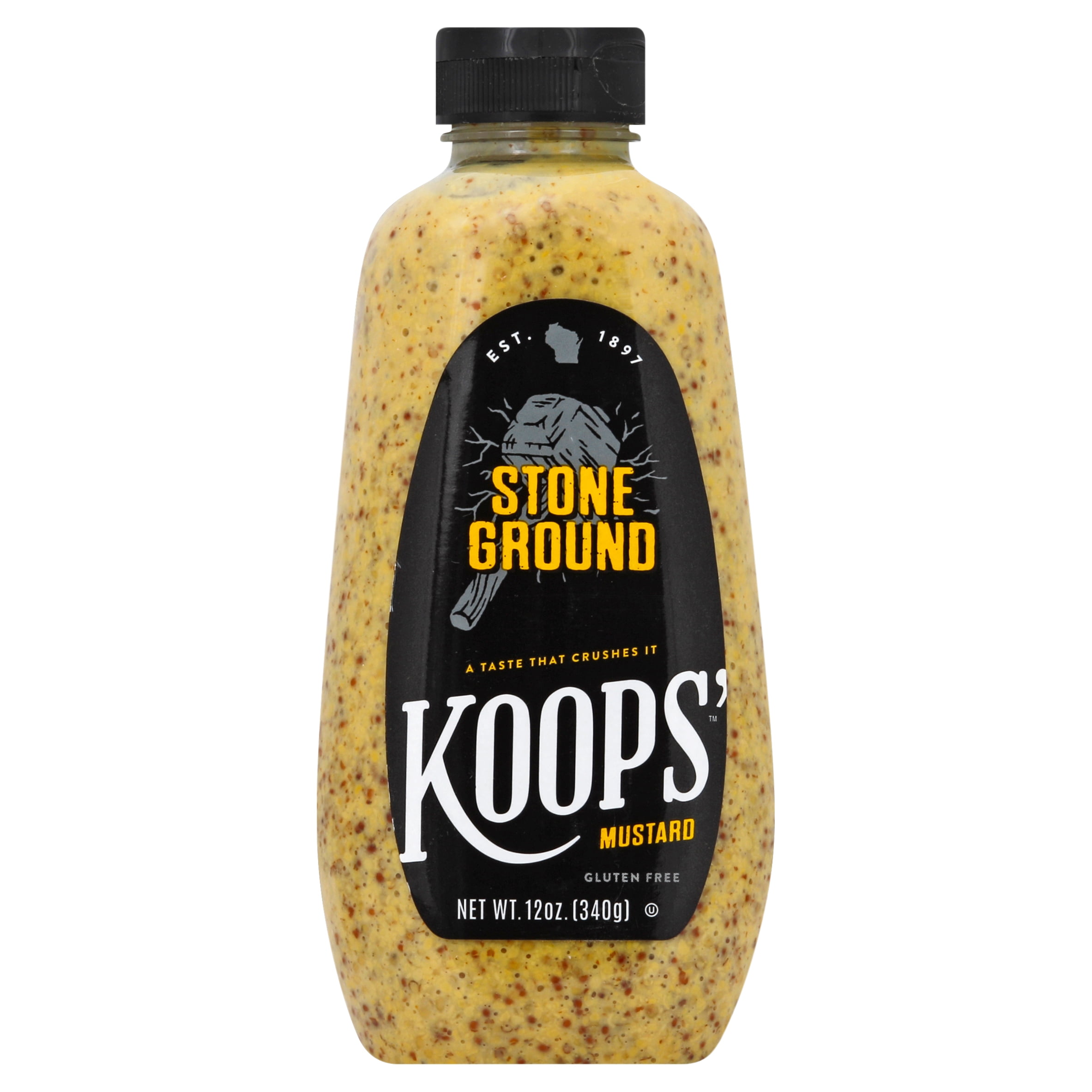 (5 pack) Koops' Mustard,  Stone Ground Mustard, 12 oz