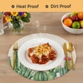 thumbnail image 4 of Green Cactus Tropical Round 13 Inch Placemats Set of 4, Summer Vintage Botanical HeatResistant Non Slip Place Mats for Dining Table, Wipeable Braided Kitchen Table Mats for Housewarming, 4 of 9