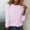 Pink, variant on Royisotas Long Sleeve Womens Plus Tops Casual Winter Pink Plain Plus Size for Women Shirts Loose Fit Crew Neck Tshirt