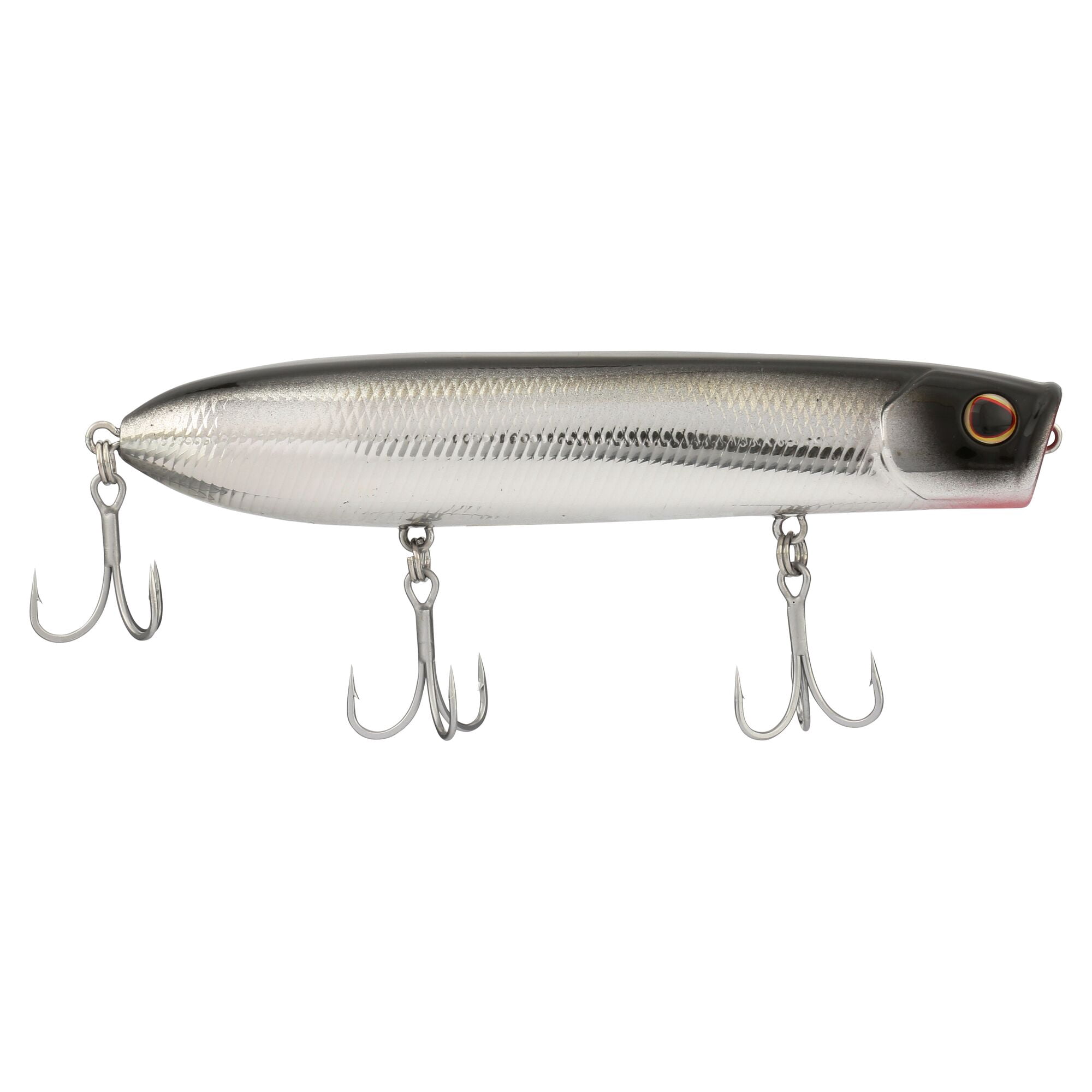 Berkley Cane Walker Saltwater, 4.3 in, Topwater Baits, Black Chrome (1-count)