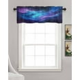 thumbnail image 3 of Blue Purple Space Kitchen Valances for Windows Farmhouse Linen Window Valance Curtain for Living Room Window Treatment Modern Abstract Stars Sky Valance Rod Pocket Topper Drape, 54 x 18 Inch, 3 of 6