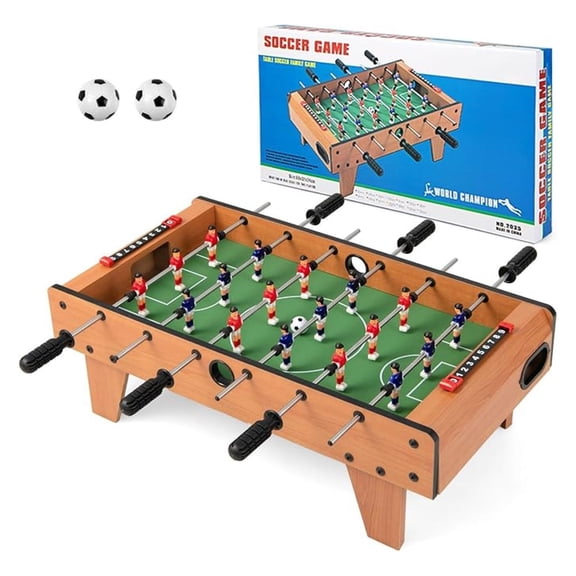 YYDSBNHH Foosball Table 27" Tabletop Mini Foosball Game for Kids Adults, Wooden Family Game Room, with 2 Footballs, Manual Scorer