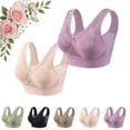 thumbnail image 2 of Hana Bra for Senior Women, 2Pcs Cotton Buttonless Comfy Lifting Shaping Bras, Full Coverage Underwire-Free Push up Bras Soft Breathable Bras for Older Women Daily Wear, 2 of 8