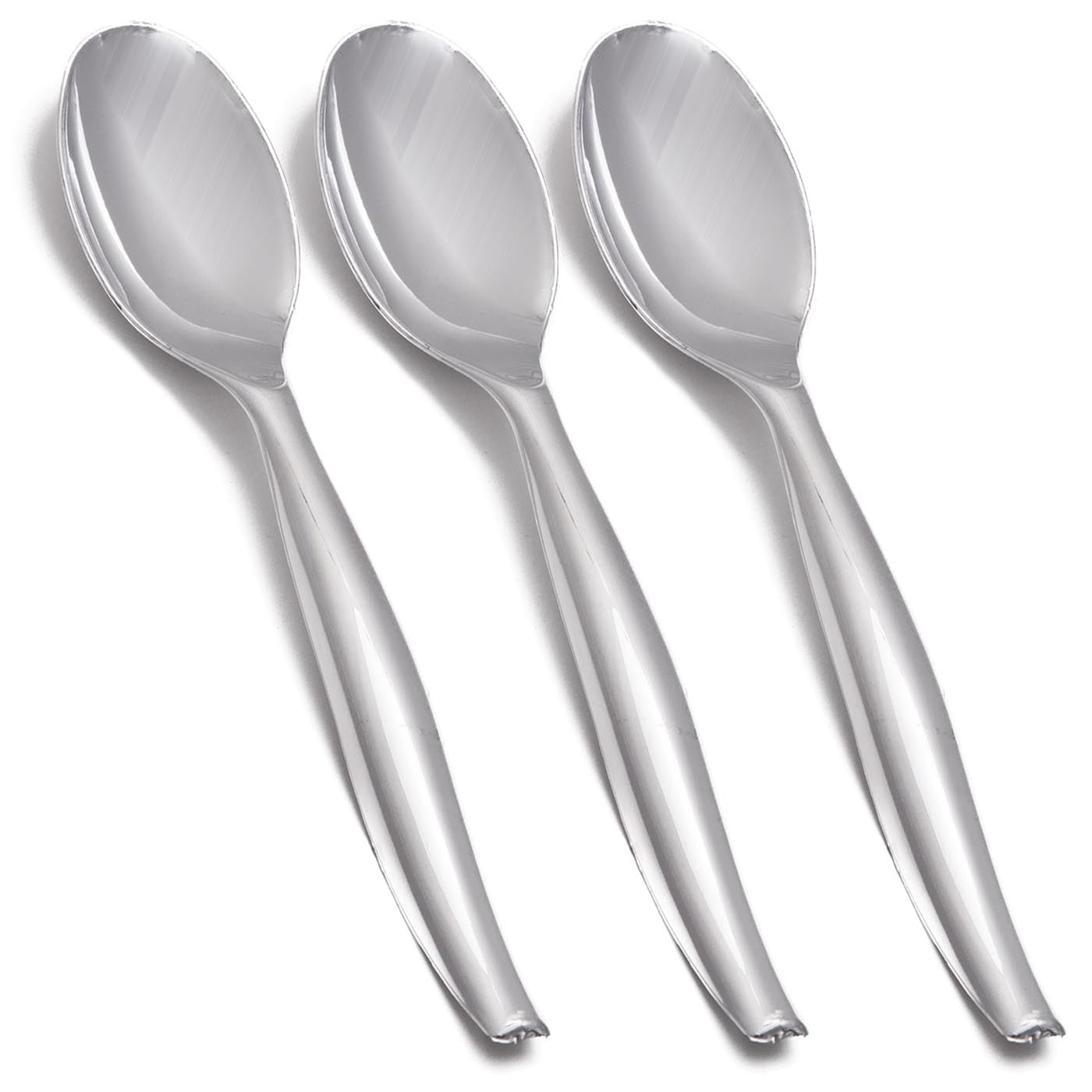 Smarty Silver Disposable Plastic Utensils Serving Spoons 150ct