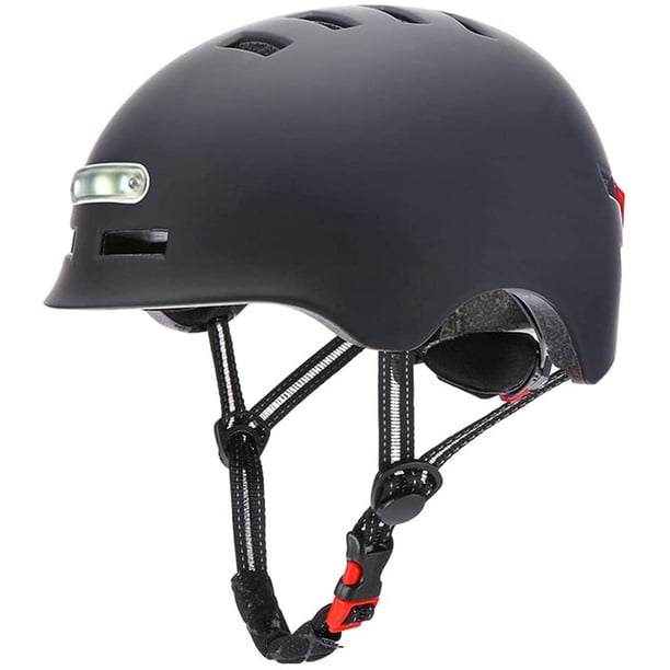 Casco de monopatín y bicicleta para ni?os y adultos Casco de scooter eléctrico, casco de bicicleta con luz LED Casco de bicicleta Rueda de casco de monopatín eléctrico (M) ShuxiuWang 8390612955594
