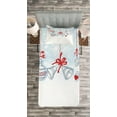 thumbnail image 3 of Ambesonne Christmas Quilted Bedspread Set 2 Pcs, Retro, Twin Size, White Orange and Blue, 3 of 3