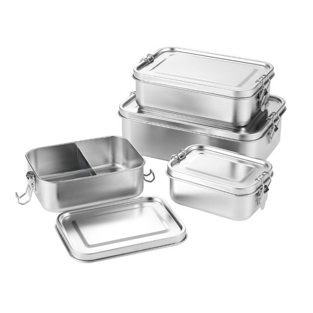 Fiambrera de acero inoxidable 304 de grado alimenticio para oficina, para estudiantes, con tapa, para adultos, para cantimplora, para arroz al vapor