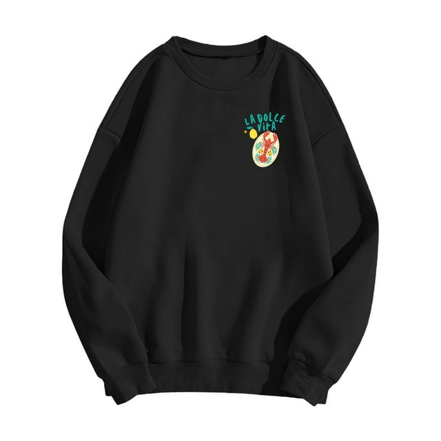 DuoJiaJ T-Shirt Décontracté Imprimé Col Rond pour Femmes Hommes Tenue Confortable Quotidienne Parfaite avec Jeans et Espadrilles Mode Hiver Tissu Doux Grande Taille Chandails à Capuchon Femmes