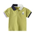 thumbnail image 2 of Cethrio Kids Boys Polo Shirts, Pullover Cotton Casual Short Sleeve Summer Shirts Green Size 3-4 T, 2 of 6