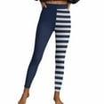 thumbnail image 3 of Gyexs Christmas Leggings for Women Red and White Striped Tights Ankle Length High Waist Funny Leggings Dark Blue & Size XXL, 3 of 6