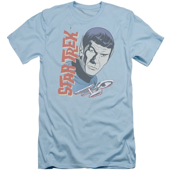Star Trek Vintage Spock Adult 30/1 T-Shirt Light Blue