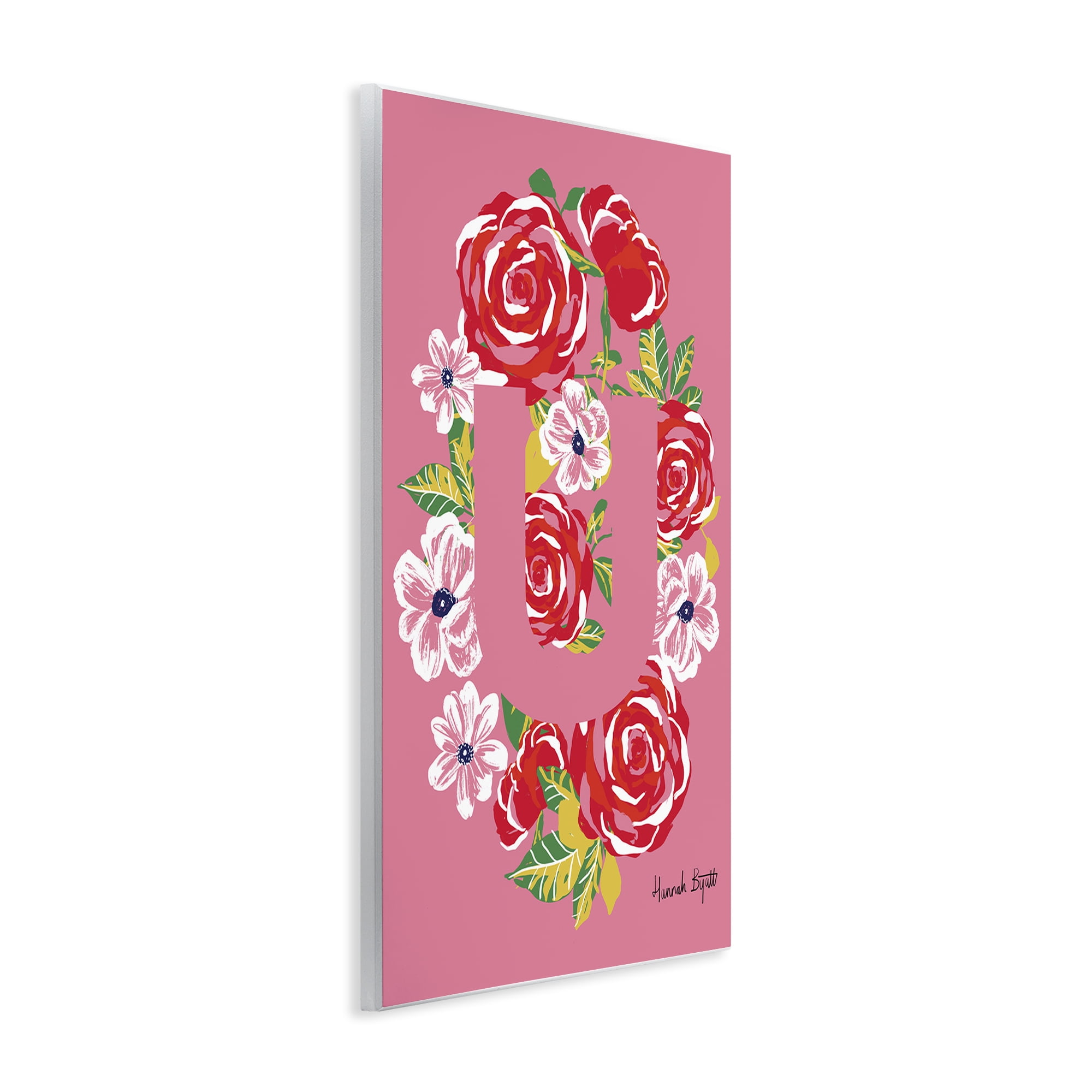 Stupell Industries Floral Bloom Letter U Botanical & Floral Painting Unframed Art Print Wall Art, 13 x 19
