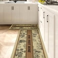 thumbnail image 2 of Farmhouse Kitchen Rug Set of 2 Brown French Country Anti Fatigue Non-Slip Kitchen Mats Vintage Rustic Comfort Standing Mat Waterproof PVC Carpet for Laundry Office Sink (17.3" x28" + 17.3" x 47"), 2 of 6