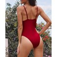 thumbnail image 3 of Women's Red V Neck One Piece Swimsuit, 3 of 19