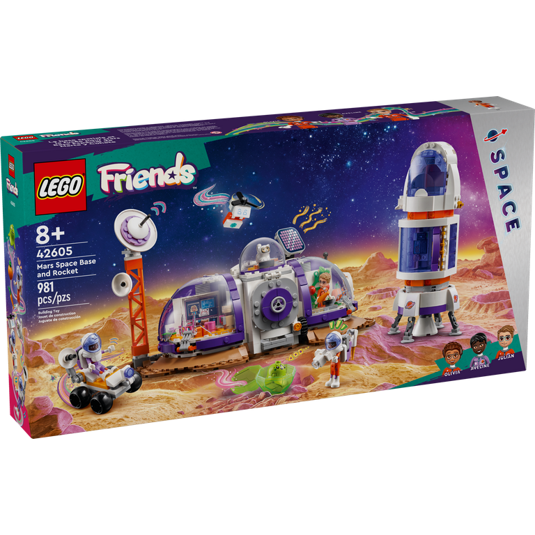 LEGO Friends Mars Space Base and Rocket Set Science Toy for Pretend Play with 3 Mini Dolls and Spaceship Toy Gift for Girls Boys and Kids Ages 8