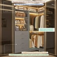 thumbnail image 6 of Homieasy 4.4FT Walk-in Corner Closet System with 4 Drawers, 2 Hanging Rods and Shelves, Gray, 6 of 8