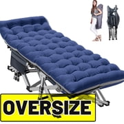 MOPHOTO XXL Oversized 78 Portable Heavy Duty Camping Cot for Adults, Rollaway Guest Bed Sleeping Cot with Mattress, Outdoor Folding Bed with Carry Bag
