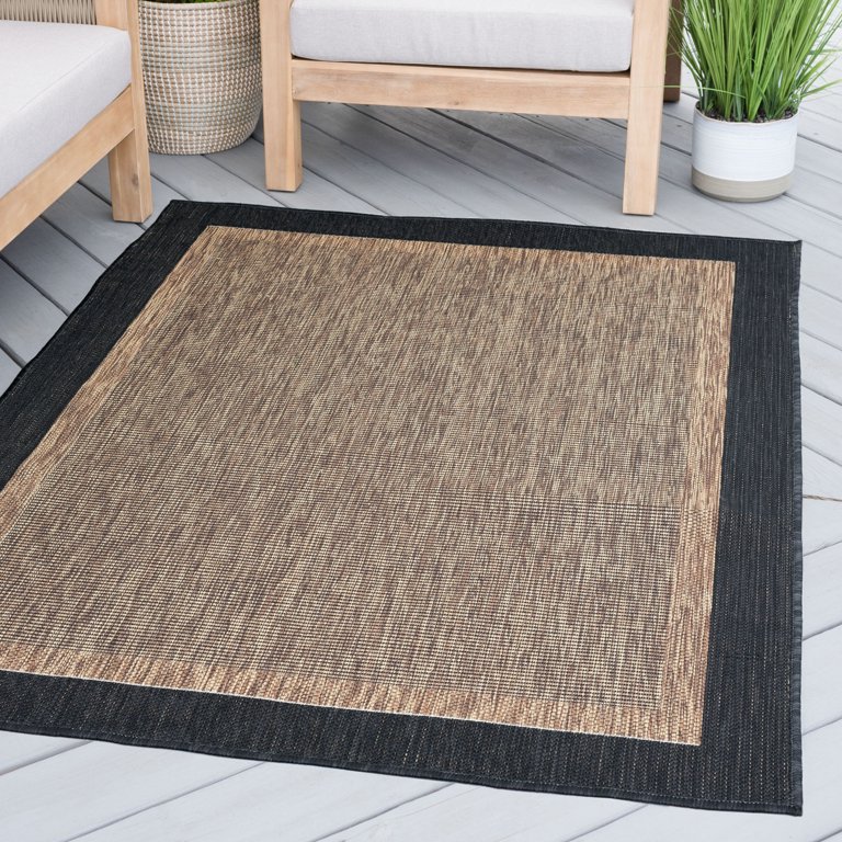 Tayse Double Sided, Water Resistant Indoor Outdoor Rug 2x3 | Outdoor Rugs for Patio, Deck, Porch, Entryway | Fade Resistant Outside Area Rug | 2' x 3