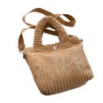 thumbnail image 1 of Bolso de hombro de pana para mujer, bandolera de color liso con correa ajustable y asa superior para desplazamientos diarios por la calle., 1 of 8