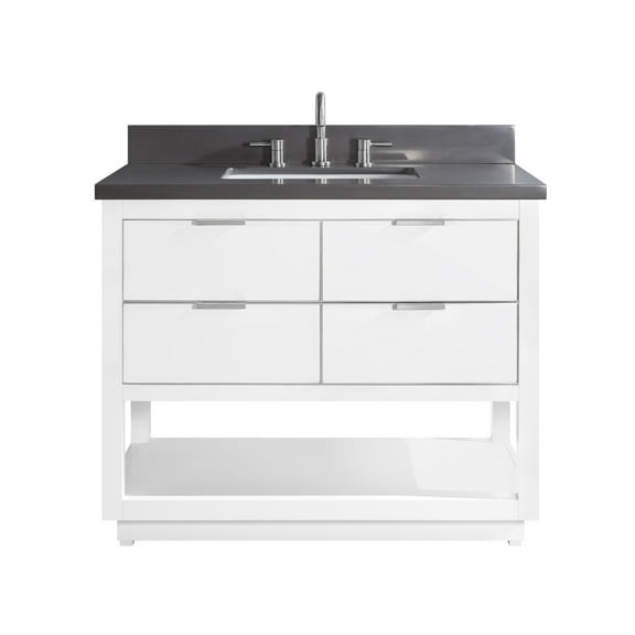 Avanity Allie-Vs43-S-Gq Allie 42" Free Standing Single Basin Vanity Set - White