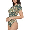 thumbnail image 3 of Picia Traditional Tribal Aztec1 Womens One Piece Swimsuits Modest Tummy Control Bathing Suits Lace Up Slimming Swim Suit-Medium, 3 of 9