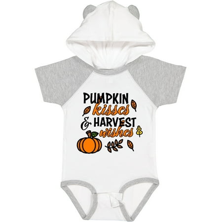 

Inktastic Pumpkin Kisses & Harvest Wishes with Pumpkin and Fall Leaves Gift Baby Boy or Baby Girl Bodysuit