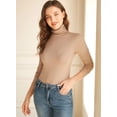 thumbnail image 3 of XINQIHANG Women Turtleneck Tops Long Sleeve Fine-Ribbed Lightweight Stretch Base Layer Shirts, 3 of 4