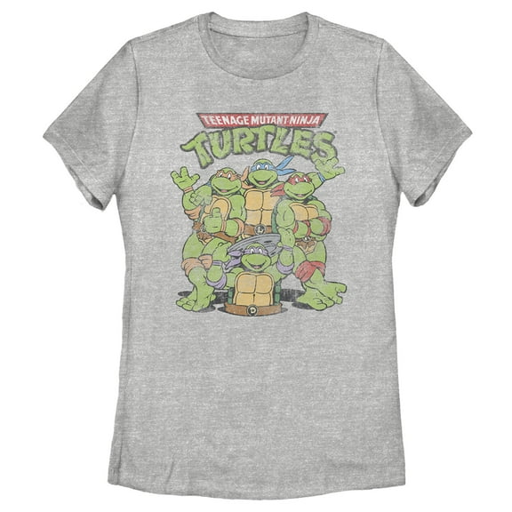Women's Teenage Mutant Ninja Turtles Best Friend Shot Graphic Tee Athletic Heather 2X Large