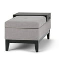 thumbnail image 5 of Oregon 42 inch Wide Storage Ottoman Bench with Tray in Cloud Grey Linen-Look Fabric, 5 of 6