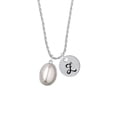 thumbnail image 2 of Delight Jewelry Silvertone Small Grey Imitation Pearl Silvertone Script Initial Disc - Z - Charm Necklace, 20"+3", 2 of 4