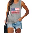 thumbnail image 2 of XCHQRTI American Flag Women Tank Tops Graphic 4th of July Sleeveless Summer Tee, 2 of 7