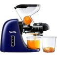 thumbnail image 1 of Slow Juicer, Fretta Cold Press Juicers, Masticating Juicer Machines, Juice Extractor with 2-Speed Modes, Reverse Function & DC Quiet Motor, BPA-Free, Easy to Clean, 200W(Blue), 1 of 7