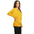 thumbnail image 2 of Women's Boat Neck 3/4 Dolman Sleeve Basic Top Regular & Plus Size Made in USA, 2 of 3