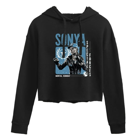 Mortal Kombat - Sonya Mortal Kombat - Juniors Cropped Pullover Hoodie